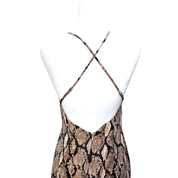 Blu Pepper Snake Print Low SEXY Back 2 Way Strappy MiDi Dress - Picture 5 of 12